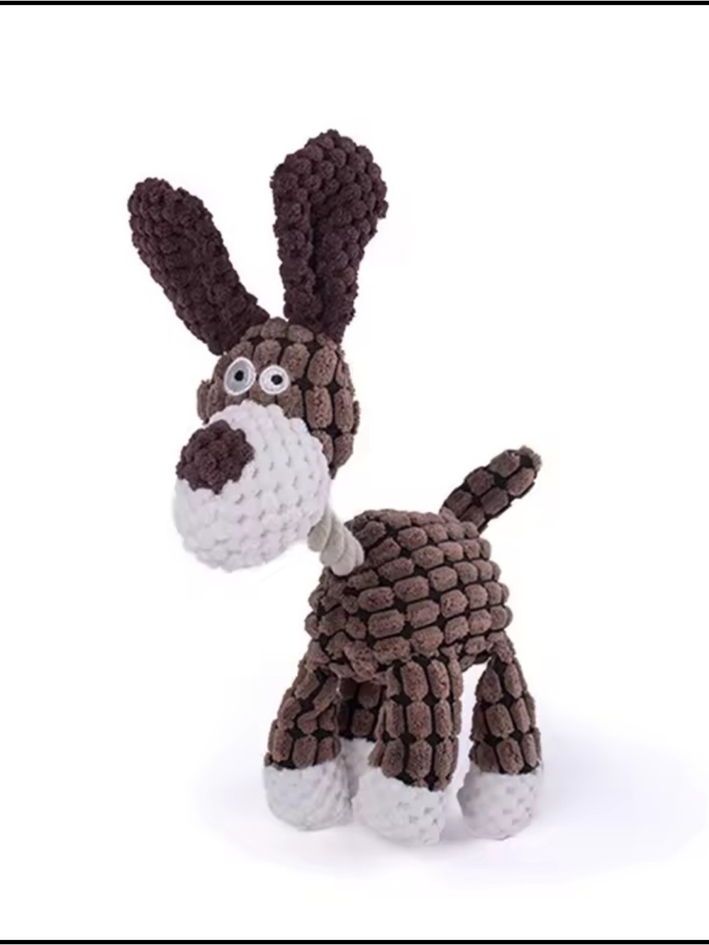 Plush Textured Brown & White Donkey Toy